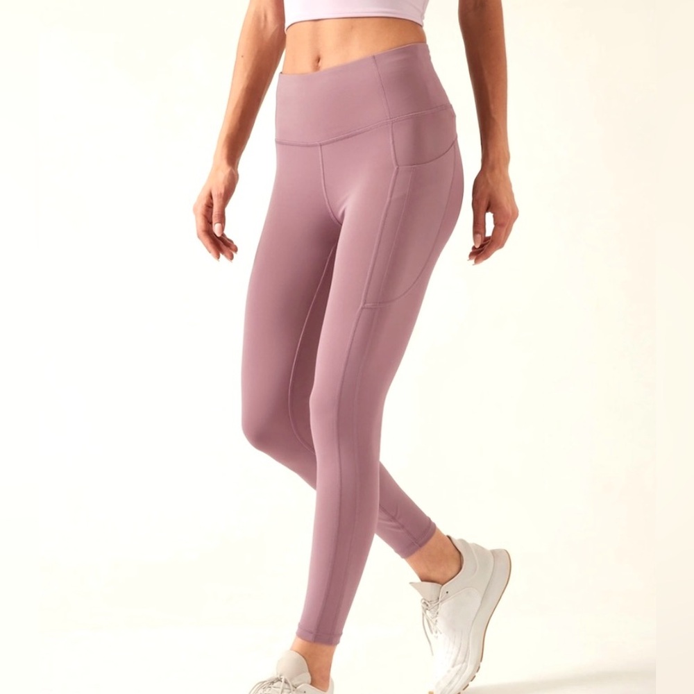 Athleta Ultimate Stash 7/8 Tight Dark Sugarplum Mauve Compression leggings S